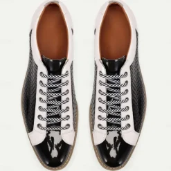 Men's Sneakers Dress Sneakers Leather Italian Full-Grain Cowhide Slip Resistant Lace-up Black