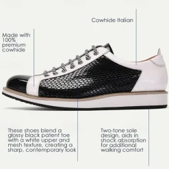 Men's Sneakers Dress Sneakers Leather Italian Full-Grain Cowhide Slip Resistant Lace-up Black