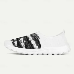 Men's Sneakers Loafers & Slip-Ons Print Shoes Light Soles Flyknit Shoes Walking Sporty Casual Outdoor Daily Vacation Mesh Breathable Comfortable Loafer White Army Green Blue