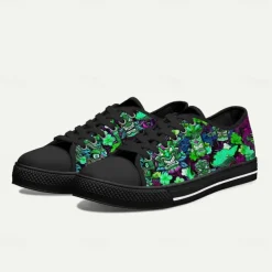 Men's Sneakers Print Shoes Plus Size Classic Casual Beach Outdoor Daily Canvas Comfortable Slip Resistant Lace-up Yellow Red Blue