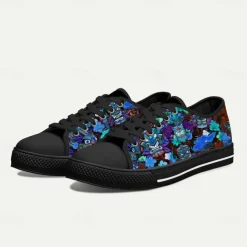 Men's Sneakers Print Shoes Plus Size Classic Casual Beach Outdoor Daily Canvas Comfortable Slip Resistant Lace-up Yellow Red Blue