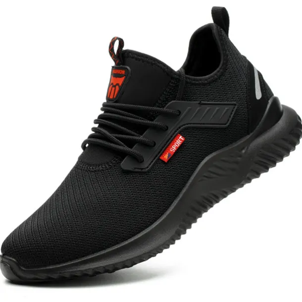 Men's Sneakers Work Shoes Safety Shoes Lightweight Plus Size Safety Shoes Stainless Steel Tissage Volant Breathable Non-slipping Wear Proof Black Spring & Summer