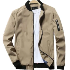 Men's Softshell Flight Bomber Jacket Military Tactical Jacket Slim Fit Casual Outdoor Sun Protection Quick Dry Lightweight Windbreaker Jacket Trench Coat Outerwear Top Full Zipper Hunting Fishing