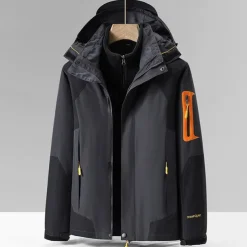 Men's Softshell Jacket Hiking Jacket Winter Outdoor Color Block Thermal Warm Windproof Water Resistant 3-in-1 Jacket Windbreaker Jacket Traveling Black Ivory Army Green Red Blue