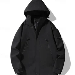 Men's Softshell Jacket Hiking Jacket Outdoor Windproof Windbreaker Jacket Traveling Black White Army Green Purple Green