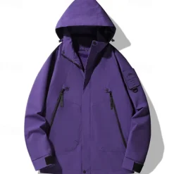 Men's Softshell Jacket Hiking Jacket Outdoor Windproof Windbreaker Jacket Traveling Black White Army Green Purple Green