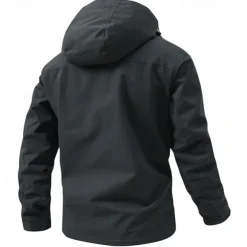 Men's Softshell Jacket Hiking Jacket Outdoor Windproof Water Resistant Windbreaker Jacket Traveling Dark Grey Black White Blue Light Grey