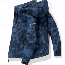 Men's Softshell Jacket Hiking Jacket Outdoor Windproof Water Resistant Windbreaker Jacket Traveling Dark Grey Black White Blue Light Grey