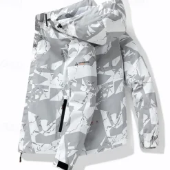 Men's Softshell Jacket Hiking Jacket Outdoor Windproof Water Resistant Windbreaker Jacket Traveling Dark Grey Black White Blue Light Grey