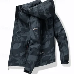 Men's Softshell Jacket Hiking Jacket Outdoor Windproof Water Resistant Windbreaker Jacket Traveling Dark Grey Black White Blue Light Grey