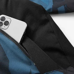 Men's Softshell Jacket Hiking Jacket Outdoor Camouflage Sun Protection Windproof Quick Dry Jacket Hoodie Full Zip Traveling Black Blue Grey