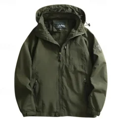 Men's Softshell Jacket Hiking Jacket Outdoor Color Block Windproof Water Resistant Hoodie Windbreaker Jacket Camping / Hiking / Caving Traveling Black Army Green Blue Khaki