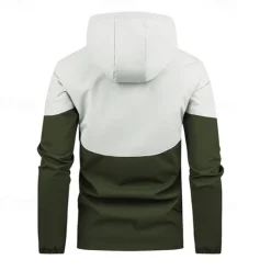 Men's Softshell Jacket Hiking Jacket Outdoor Color Block Windproof Water Resistant Hoodie Windbreaker Jacket Camping / Hiking / Caving Traveling Black Blue Green