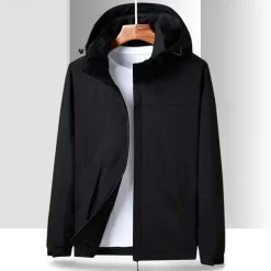 Men's Softshell Jacket Hiking Jacket Outdoor Color Block Windproof Water Resistant Hoodie Windbreaker Jacket Camping / Hiking / Caving Traveling Black White Blue Brown