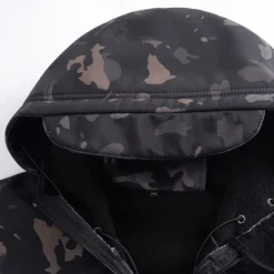 Men's Softshell Jacket Hiking Jacket Outdoor Color Block Windproof Water Resistant Windbreaker Jacket Traveling Black Camouflage Green