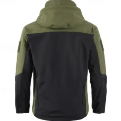 Men's Softshell Jacket Hiking Jacket Outdoor Color Block Windproof Water Resistant Windbreaker Jacket Traveling Black Camouflage Green