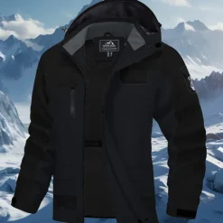 Men's Softshell Jacket Hiking Jacket Outdoor Waterproof Windproof Hiking Outfits Hiking Clothes Spring Autumn / Fall Windbreaker Hunting Ski / Snowboard Climbing Patchwork Dark Grey Black White