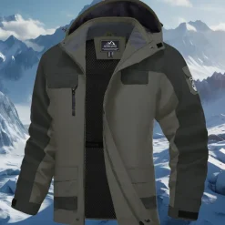 Men's Softshell Jacket Hiking Jacket Outdoor Waterproof Windproof Hiking Outfits Hiking Clothes Spring Autumn / Fall Windbreaker Hunting Ski / Snowboard Climbing Patchwork Dark Grey Black White