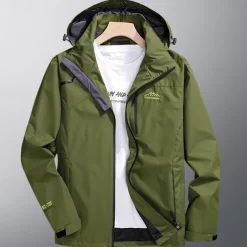 Men's Softshell Jacket Hiking Jacket Rain Jacket Outdoor Windproof Water Resistant Lightweight Windbreaker Jacket Traveling Black Army Green Blue Grey