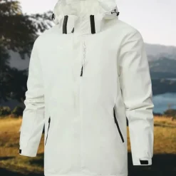 Men's Softshell Jacket Hiking Jacket Outdoor Windproof Water Resistant Hoodie Windbreaker Jacket Camping / Hiking / Caving Traveling Black White Dark Blue Grey