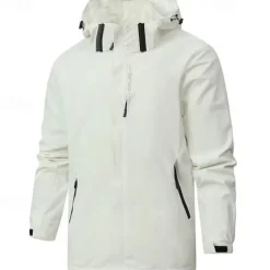 Men's Softshell Jacket Hiking Jacket Outdoor Windproof Water Resistant Hoodie Windbreaker Jacket Camping / Hiking / Caving Traveling Black White Dark Blue Grey