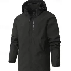 Men's Softshell Jacket Hiking Jacket Outdoor Windproof Water Resistant Hoodie Windbreaker Jacket Camping / Hiking / Caving Traveling Black White Dark Blue Grey