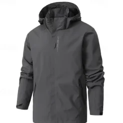 Men's Softshell Jacket Hiking Jacket Outdoor Windproof Water Resistant Hoodie Windbreaker Jacket Camping / Hiking / Caving Traveling Black White Dark Blue Grey