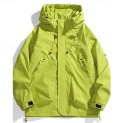 Men's Softshell Jacket Hiking Jacket Outdoor Windproof Water Resistant Windbreaker Jacket Traveling Black Purple Brown Green Khaki