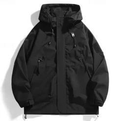 Men's Softshell Jacket Hiking Jacket Outdoor Windproof Water Resistant Windbreaker Jacket Traveling Black Purple Brown Green Khaki