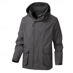 Men's Softshell Jacket Hiking Jacket Outdoor Windproof Water Resistant Windbreaker Jacket Traveling Khaki Dark Blue Grey