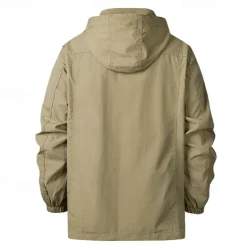 Men's Softshell Jacket Hiking Jacket Outdoor Windproof Water Resistant Windbreaker Jacket Traveling Khaki Dark Blue Grey
