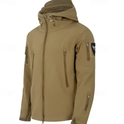 Men's Softshell Jacket Hiking Jacket Outdoor Windproof Water Resistant Windbreaker Jacket Traveling Black Green Khaki Grey