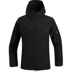 Men's Softshell Jacket Hiking Jacket Outdoor Windproof Water Resistant Windbreaker Jacket Traveling Black Green Khaki Grey