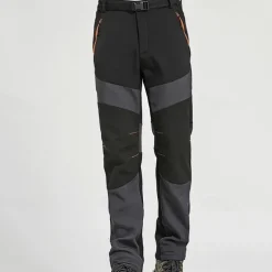 Men's Softshell Pants Patchwork Winter Outdoor Standard Fit Waterproof Windproof Fleece Lining Breathable Pants / Trousers Black Army Green Fishing Climbing Camping / Hiking / Caving S M L XL XXL