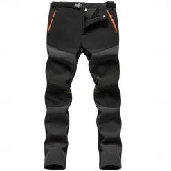 Men's Softshell Pants Patchwork Winter Outdoor Standard Fit Waterproof Windproof Fleece Lining Breathable Pants / Trousers Black Army Green Fishing Climbing Camping / Hiking / Caving S M L XL XXL