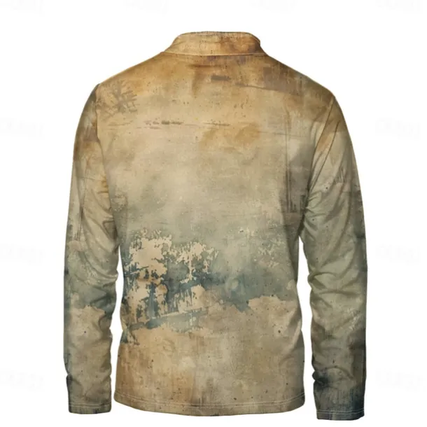 Men's Solid / Plain Color Hoodies Daily Casual Long Sleeve Stand Collar Vacation Going out Streetwear Brown Print Spring & Fall Designer