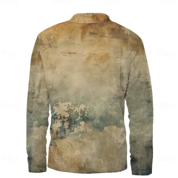 Men's Solid / Plain Color Hoodies Daily Casual Long Sleeve Stand Collar Vacation Going out Streetwear Brown Print Spring & Fall Designer