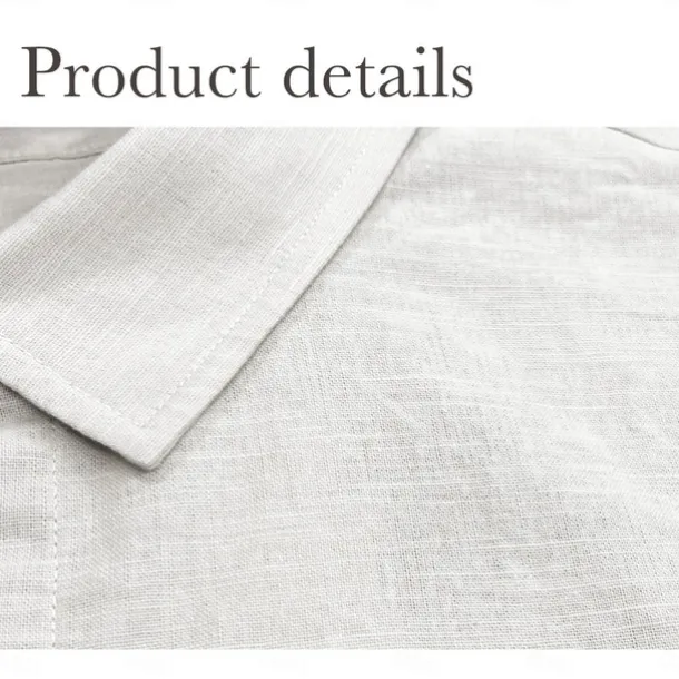 Men's Solid Color Linen Shirt Casual Shirt Button Up Shirt Short Sleeve Vacation Daily Sports & Outdoors Causal Athleisure Turndown Buttons White