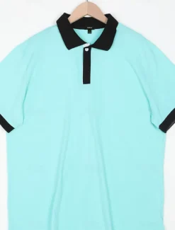 Men's Sport Polo Golf Shirt Casual Sports Tops Ribbed Polo Collar Short Sleeve Fashion Basic Solid Color Patchwork Summer Regular Fit Black White Red Blue Green Sport Polo