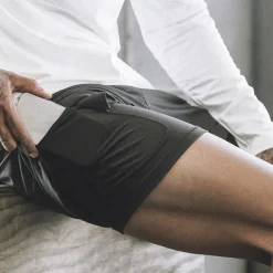 Men's Sports Outdoor Athletic Breathable Quick Dry Moisture Wicking 2 in 1 with Phone Pocket Liner Solid Colored Activewear Dark Grey Black Stretchy