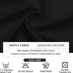 Men's Striped Waffle Polo Shirts Long Sleeve Polo Shirts Collar Business Casual Formal Outdoor Vacation Dailywear Buttons 3D Print Spring Fall Winter Black Yellow Red