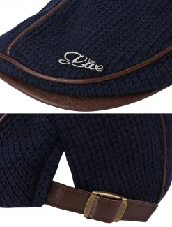 Men's Stylish Black Newsboy Cap with Leather Trim, Breathable Fabric, Adjustable Fit – Casual Vintage Flat Hat for Everyday Wear and Outdoor Activities