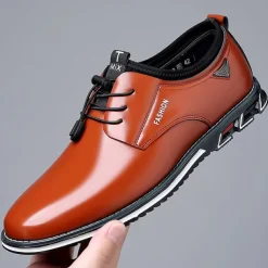 Men's Stylish Brown Lace-Up Casual Shoes – Comfortable Slip-On Sneakers for Everyday and Semi-Formal Wear