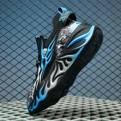 Men's Stylish Red Sneakers with Flame Design - Stylish and Comfortable, Perfect for Parties or Casual Outings