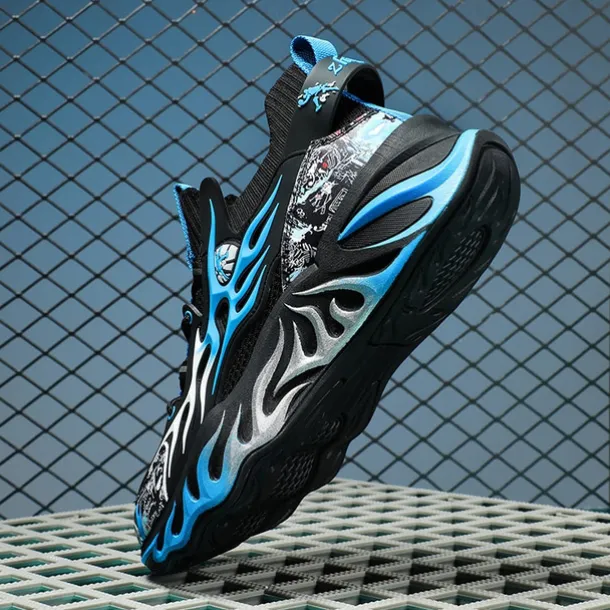 Men's Stylish Red Sneakers with Flame Design - Stylish and Comfortable, Perfect for Parties or Casual Outings