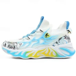 Men's Stylish Red Sneakers with Flame Design - Stylish and Comfortable, Perfect for Parties or Casual Outings