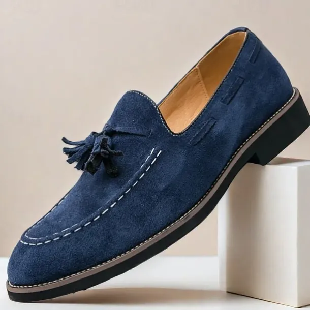 Men's Suede Tassel Loafers – Elegant Slip-On Dress Shoes, Comfortable and Stylish, Perfect for Business, Casual Events, and Formal Occasions