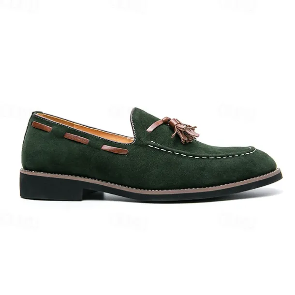 Men's Suede Tassel Loafers – Elegant Slip-On Dress Shoes, Comfortable and Stylish, Perfect for Business, Casual Events, and Formal Occasions