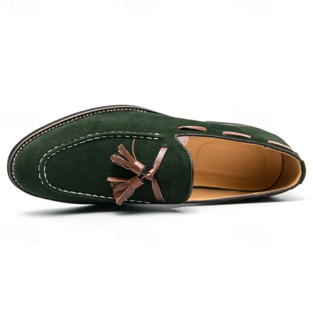 Men's Suede Tassel Loafers – Elegant Slip-On Dress Shoes, Comfortable and Stylish, Perfect for Business, Casual Events, and Formal Occasions
