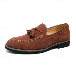Men's Suede Tassel Loafers – Elegant Slip-On Dress Shoes, Comfortable and Stylish, Perfect for Business, Casual Events, and Formal Occasions